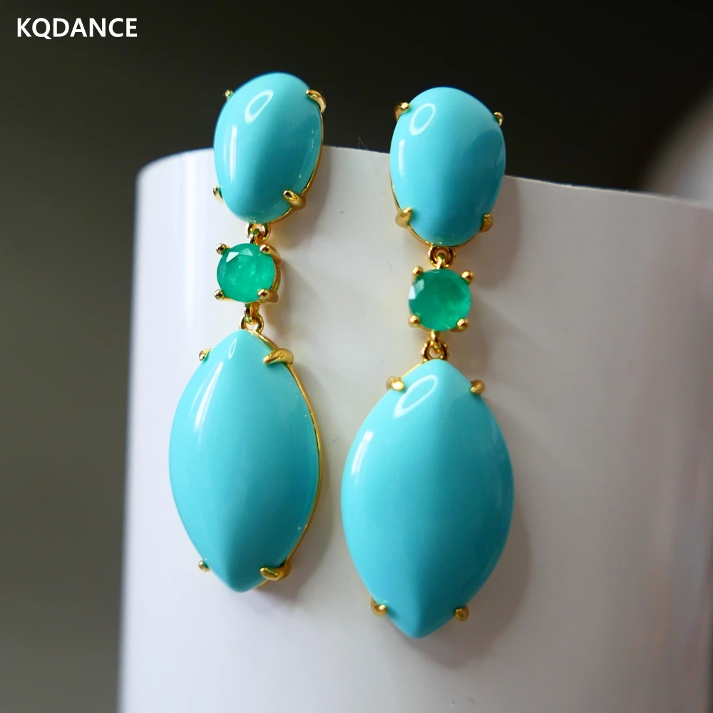 KQDANCE Large Marquise Brilliant Cut Turquoise Long Drop Earrings with 925 Silver Needle Green SKy Blue Stones Jewelry Wholesale
KQDANCE Large Marquise Brilliant Cut Turquoise Long Drop Earrings with 925 Silver Needle Green SKy Blue Stones Jewelry Wholesale