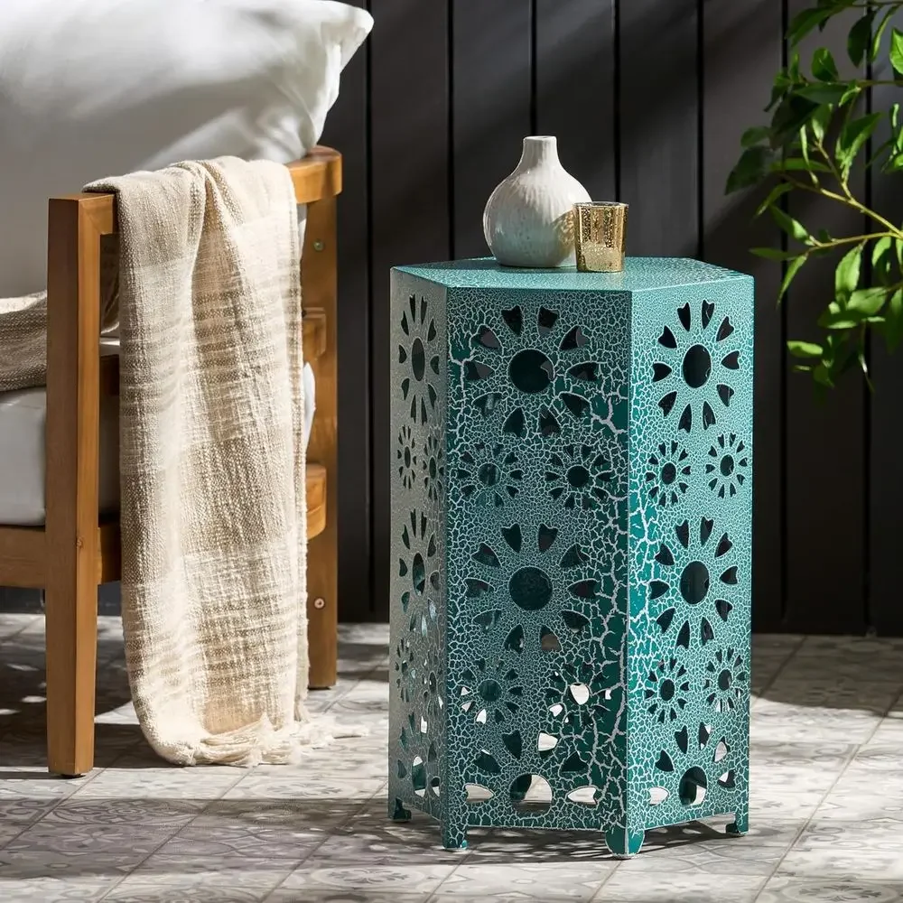 End Table/Side Table, Hexagon Metal Small Soa Table Coee Table Hollow Design Unique Barrel Shape Accent Table or Indoor,Outdoor
End Table/Side Table, Hexagon Metal Small Soa Table Coee Table Hollow Design Unique Barrel Shape Accent Table or Indoor,Outdoor