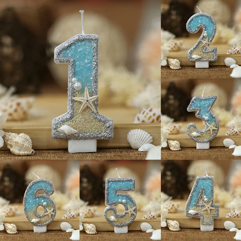 Glitter 0-9 Digital Candles Summer Beach Starfish Birthday Cake Decoration Number Mermaid Ocean Themed Party Cake Decor Supplies
Glitter 0-9 Digital Candles Summer Beach Starfish Birthday Cake Decoration Number Mermaid Ocean Themed Party Cake Decor Supplies