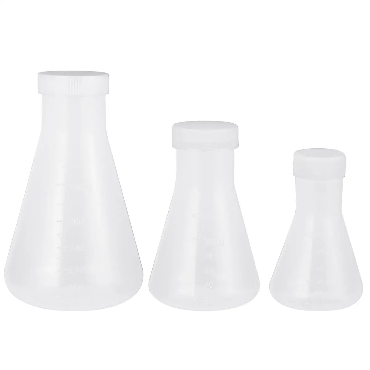 3Pcs Plastic Flask Conical Flask with Screw for Laboratory Students Experiment Chemistry White (50ml+100ml+500ml) 
3Pcs Plastic Flask Conical Flask with Screw for Laboratory Students Experiment Chemistry White (50ml+100ml+500ml)