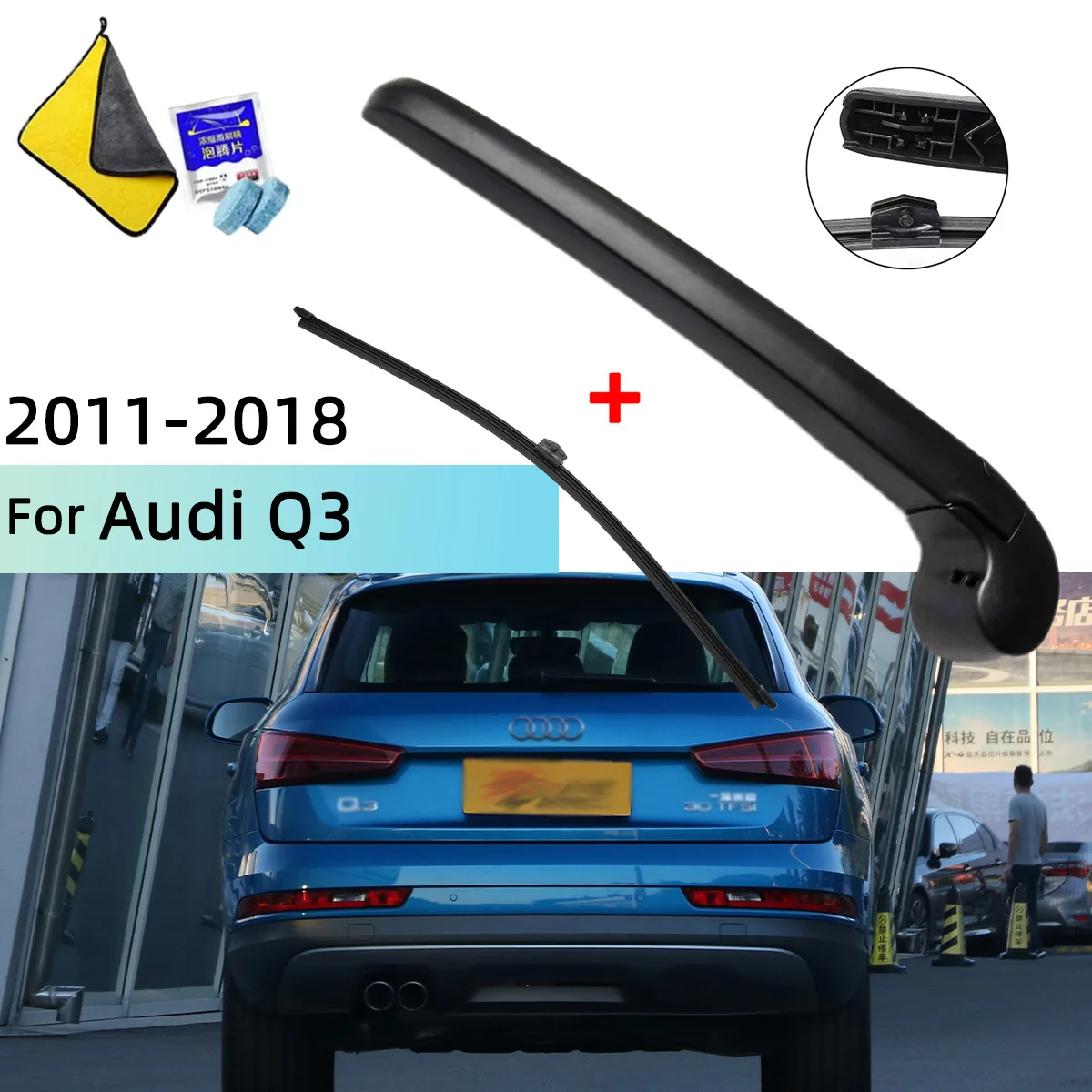 Fits For Audi Q3 2011--2018 Rear Windscreen Wiper Blade Wiper Arm Windscreen Windshield Wipers Brushes Cleaning Accessories
Fits For Audi Q3 2011--2018 Rear Windscreen Wiper Blade Wiper Arm Windscreen Windshield Wipers Brushes Cleaning Accessories