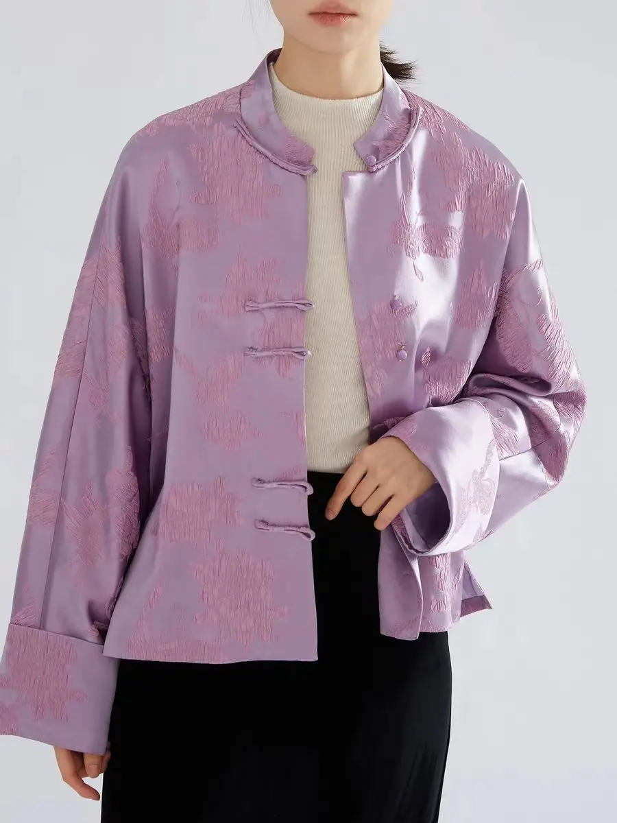 Chinese style silk embroidered jacket New Hanfu style comfortable soft luxury jacket High-end women's clothes
Chinese style silk embroidered jacket New Hanfu style comfortable soft luxury jacket High-end women's clothes