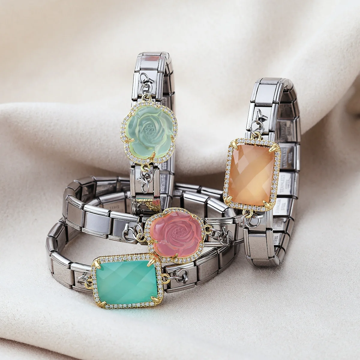 Trendy Colorful Rose Flower Rectangular Pendant Italian Charm Module Bracelet 9mm Stainless Steel DIY Making Jewelry Bracelets
Trendy Colorful Rose Flower Rectangular Pendant Italian Charm Module Bracelet 9mm Stainless Steel DIY Making Jewelry Bracelets