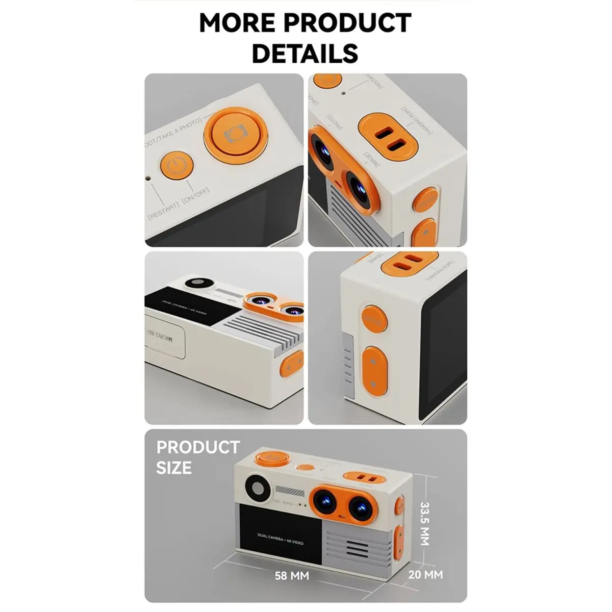 N05R G9-Dual-Lens 4K Retro Mini Keychain Thumb Camera Built-in Flash Outdoor Sports Children Multiple Filters Camera Red
N05R G9-Dual-Lens 4K Retro Mini Keychain Thumb Camera Built-in Flash Outdoor Sports Children Multiple Filters Camera Red