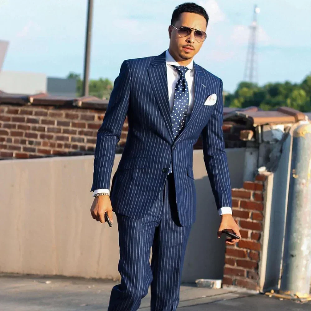 Men's Suits 2 Piece Blazer Pants Single Breasted Notch Lapel Formal Pinstripe Clothing Business Casual Office Slim Male Suit
Men's Suits 2 Piece Blazer Pants Single Breasted Notch Lapel Formal Pinstripe Clothing Business Casual Office Slim Male Suit