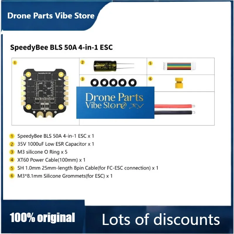 Drone PartsSpeedyBee F405 BLS 50A 55A App 30x30 50AX4 4in1 ESC BLHeli_S JH50 Speed Controller W/External Capacitor DSHOT300/600
Drone PartsSpeedyBee F405 BLS 50A 55A App 30x30 50AX4 4in1 ESC BLHeli_S JH50 Speed Controller W/External Capacitor DSHOT300/600