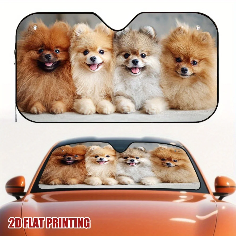 1pc Fluffy Quartet Car Sun Visor - Cute Pomeranian Dogs Design, 2D Flat Printing, Sun Protection, Ideal For Long Drives & Summer
1pc Fluffy Quartet Car Sun Visor - Cute Pomeranian Dogs Design, 2D Flat Printing, Sun Protection, Ideal For Long Drives & Summer