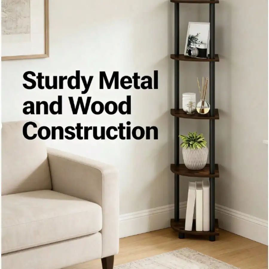5 Tier Turn-N-Tube Corner Shelf In Amber Pine/Black, Sturdy Organizer For American Living Room & Bathroom
5 Tier Turn-N-Tube Corner Shelf In Amber Pine/Black, Sturdy Organizer For American Living Room & Bathroom