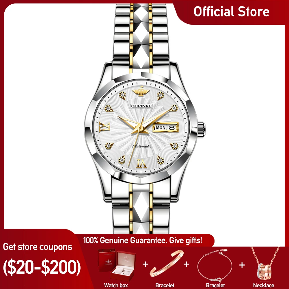 OUPINKE 3169 Luxury Elegant Fashion Womens Watch Automatic Mechanical Day Date Watch For Ladies Waterproof Original Gifts Reloj
OUPINKE 3169 Luxury Elegant Fashion Womens Watch Automatic Mechanical Day Date Watch For Ladies Waterproof Original Gifts Reloj