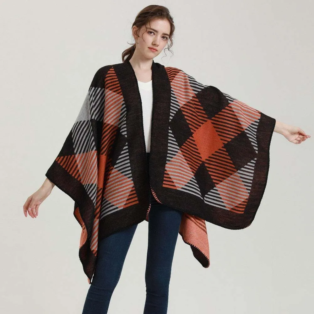 Fashion Vintage Square Plaids Acrylic Cashmere Poncho Long Cape Women Spring Autumn Outerwear Summer Travel Cardigan Shawl
Fashion Vintage Square Plaids Acrylic Cashmere Poncho Long Cape Women Spring Autumn Outerwear Summer Travel Cardigan Shawl