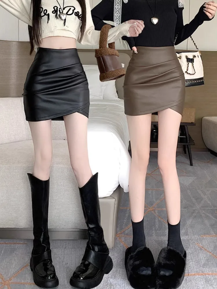 Sexy Large Size Skirt Women's Spring New High Waist Pleated Asymmetrical Wrap Short Skirt One Step Skirt Leather Skirt
Sexy Large Size Skirt Women's Spring New High Waist Pleated Asymmetrical Wrap Short Skirt One Step Skirt Leather Skirt
