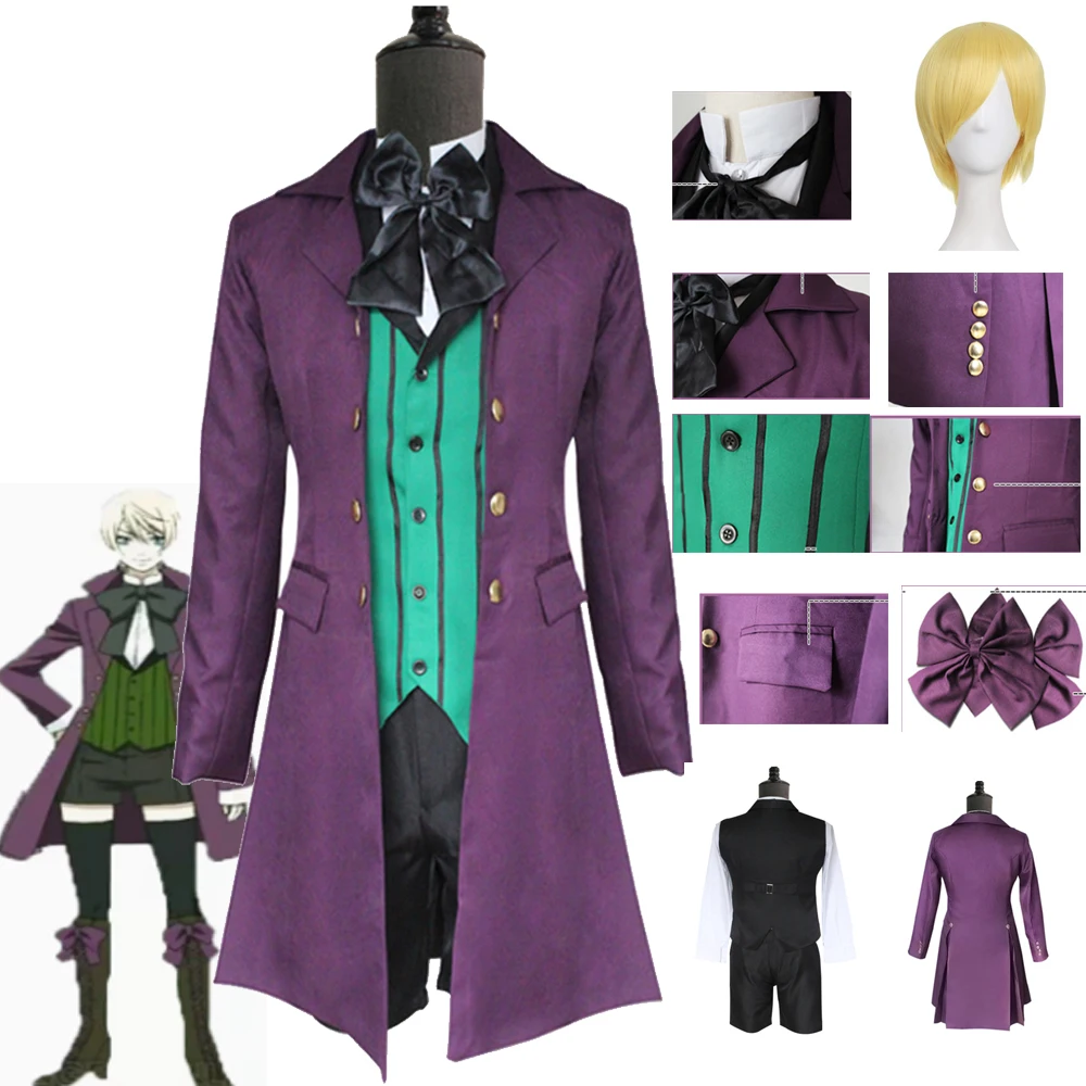 Anime Cosplay Costume Alois Trancy Jim Macken Vest Shirt Breeches Ascot Bow Coat Set Outfit Disguise Performance Wear Halloween
Anime Cosplay Costume Alois Trancy Jim Macken Vest Shirt Breeches Ascot Bow Coat Set Outfit Disguise Performance Wear Halloween