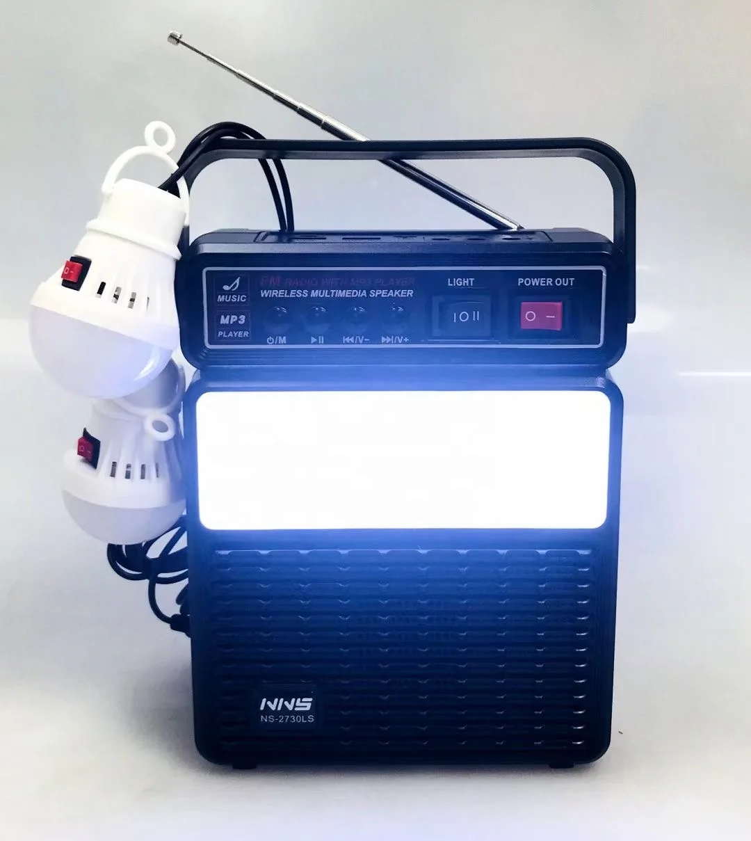 NNS 2730LS FM AM SW Перезаряжаемый радиодинамик с синим зубом и USB SD TF Mp3-плеер с солнечной батареей и подсветкой
NNS 2730LS FM AM SW Перезаряжаемый радиодинамик с синим зубом и USB SD TF Mp3-плеер с солнечной батареей и подсветкой