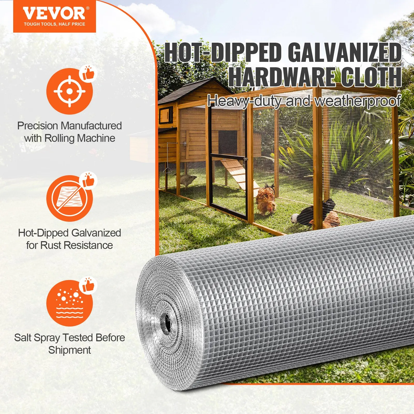 Hardware Cloth, 1'4 Inch 36in X 100 Ft 23 Gauge, Hot Dipped Galvanized Wire Mesh Roll, Chicken Wire Fencing, Wire Mesh For
Hardware Cloth, 1'4 Inch 36in X 100 Ft 23 Gauge, Hot Dipped Galvanized Wire Mesh Roll, Chicken Wire Fencing, Wire Mesh For