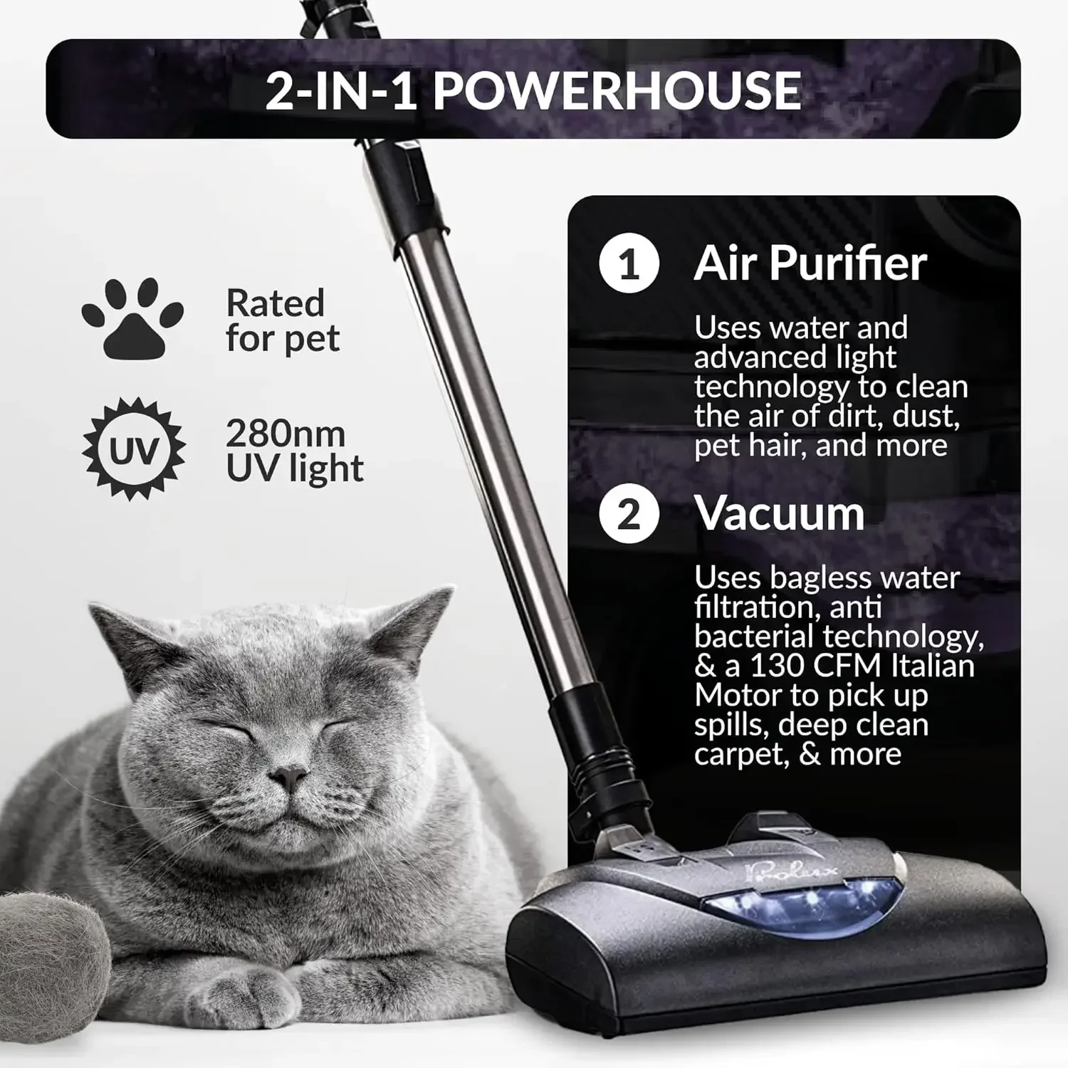 Prolux CTX Canister Vacuum & Air Purifier, Bagless Wet-Dry Vacuum with Water Filtration, Advanced Air Cleaning Technolog
Prolux CTX Canister Vacuum & Air Purifier, Bagless Wet-Dry Vacuum with Water Filtration, Advanced Air Cleaning Technolog
