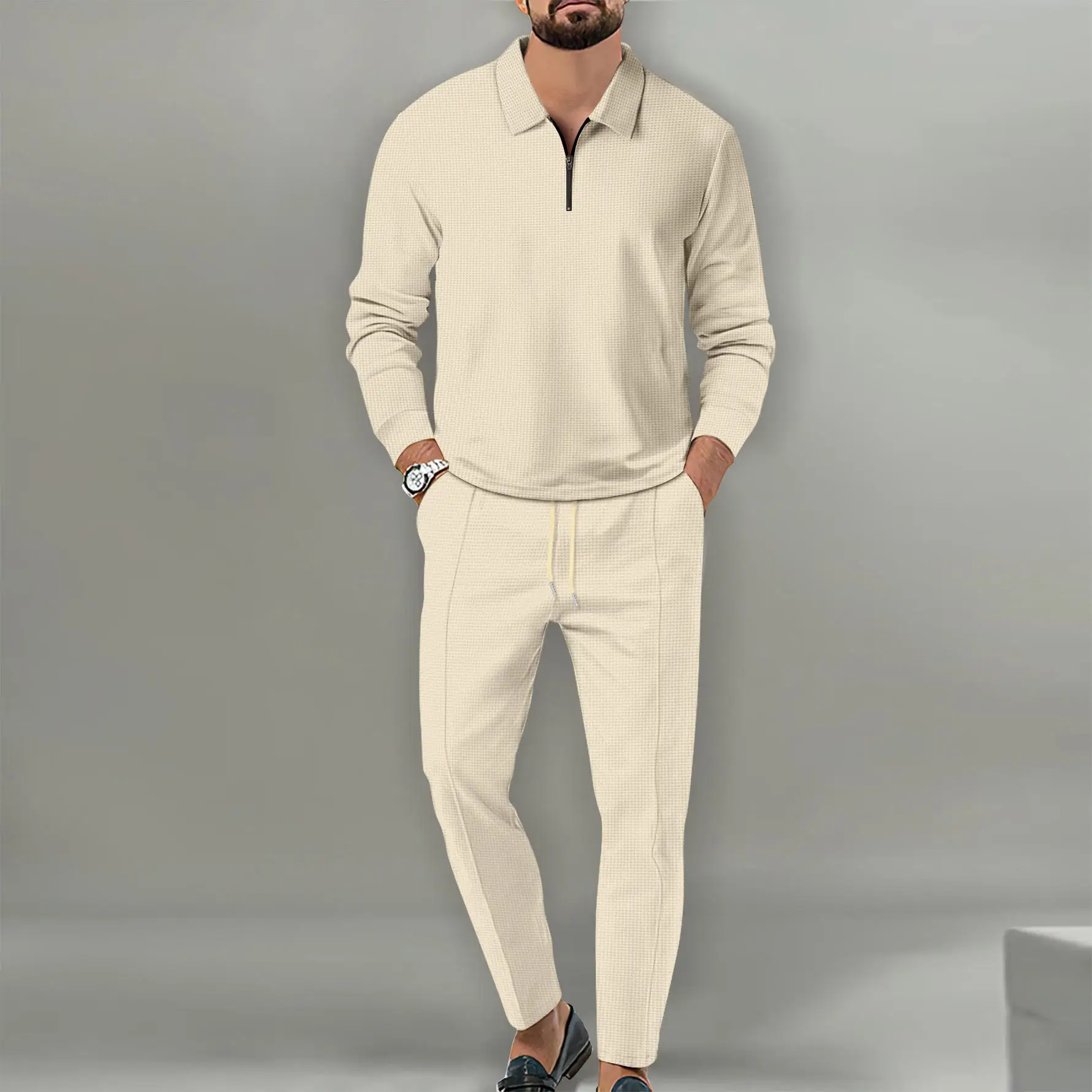 2024 Men's Pure Color Zipper Long Sleeve Sport Pants T-Shirt Two-Piece Set Long Trousers Autumn Season Other Fabric Male Apparel
2024 Men's Pure Color Zipper Long Sleeve Sport Pants T-Shirt Two-Piece Set Long Trousers Autumn Season Other Fabric Male Apparel