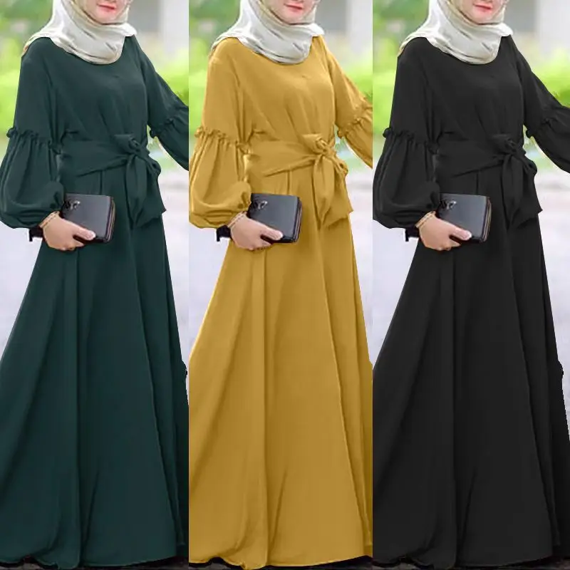 Muslim Robe for Women Fashion Ladies 3Color Long Sleeve Dress Ruffle Dresses Lady Islam Modest Kaftan Chiffon Lace Up Clothes
Muslim Robe for Women Fashion Ladies 3Color Long Sleeve Dress Ruffle Dresses Lady Islam Modest Kaftan Chiffon Lace Up Clothes