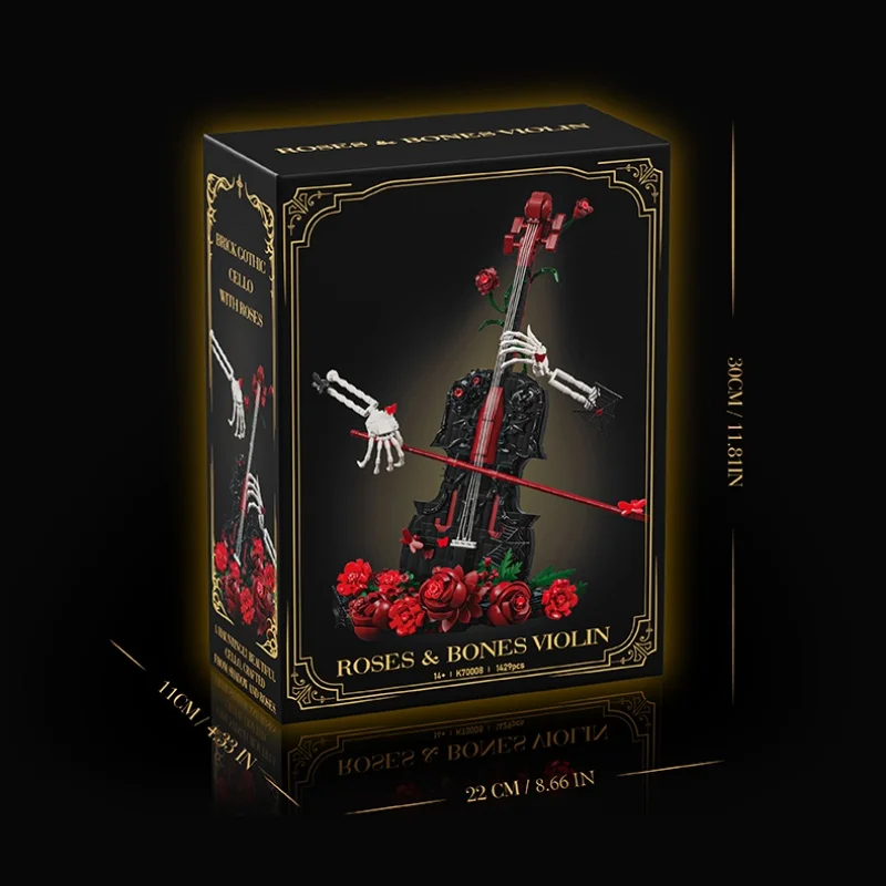 Creative Artist Skull Red Rose Violin Building Blocks Gothic Musical Instrument Model Deathly Melody Assembly Bricks Toys Gift
Creative Artist Skull Red Rose Violin Building Blocks Gothic Musical Instrument Model Deathly Melody Assembly Bricks Toys Gift
