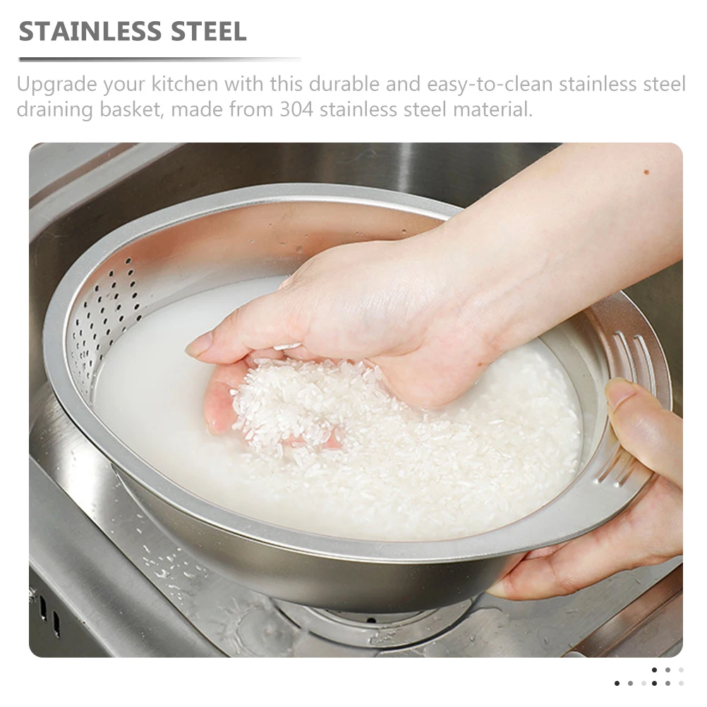 Stainless Steel Vegetable Washing Basket Fruit Draining Basket Kitchen Strainer Rice Washer Metal Colander Stainless Steel Basin
Stainless Steel Vegetable Washing Basket Fruit Draining Basket Kitchen Strainer Rice Washer Metal Colander Stainless Steel Basin