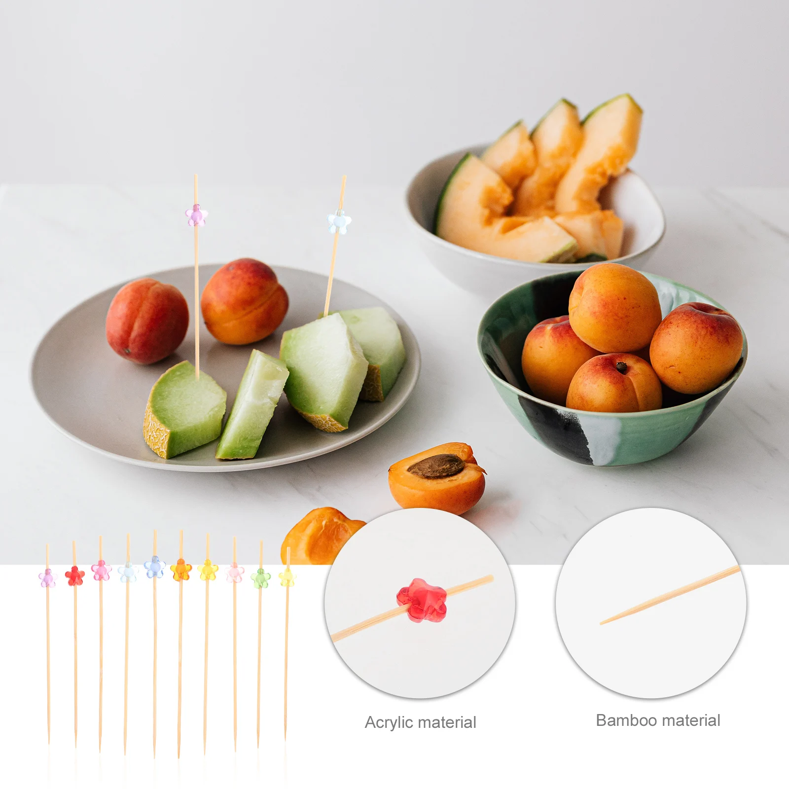 100 Pcs Fruit Pick Set Cocktail Supplies Convenient Food Picks Cake Household Acrylic Decorative Bamboo Party Supply
100 Pcs Fruit Pick Set Cocktail Supplies Convenient Food Picks Cake Household Acrylic Decorative Bamboo Party Supply