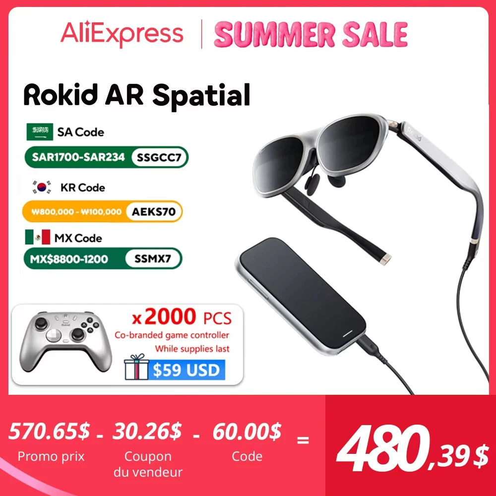 Rokid Max 2 Spatial AR Lite 300" Spatial Multi Screen 1920X1200 50°FoV Home Game Viewing Realtime Trans
Rokid Max 2 Spatial AR Lite 300" Spatial Multi Screen 1920X1200 50°FoV Home Game Viewing Realtime Trans