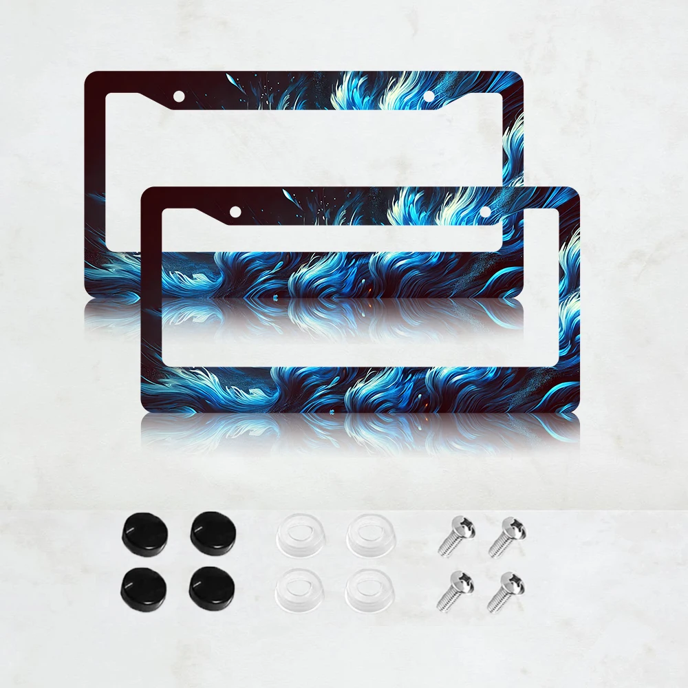 2PC Blue Fire Pattern Aluminum License Plate Frame - US Standard Size, Decorative Car License Plate Bracket, 2 Holes
2PC Blue Fire Pattern Aluminum License Plate Frame - US Standard Size, Decorative Car License Plate Bracket, 2 Holes