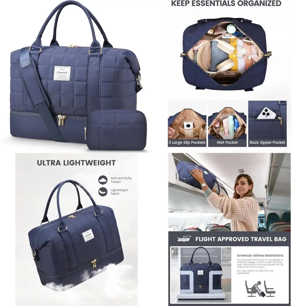 Женская сумка для выходных ручной клади с отделением для обуви и мокрым карманом — идеально подходит для путешествий на ночь, йоги и тренажерного зала
Женская сумка для выходных ручной клади с отделением для обуви и мокрым карманом — идеально подходит для путешествий на ночь, йоги и тренажерного зала