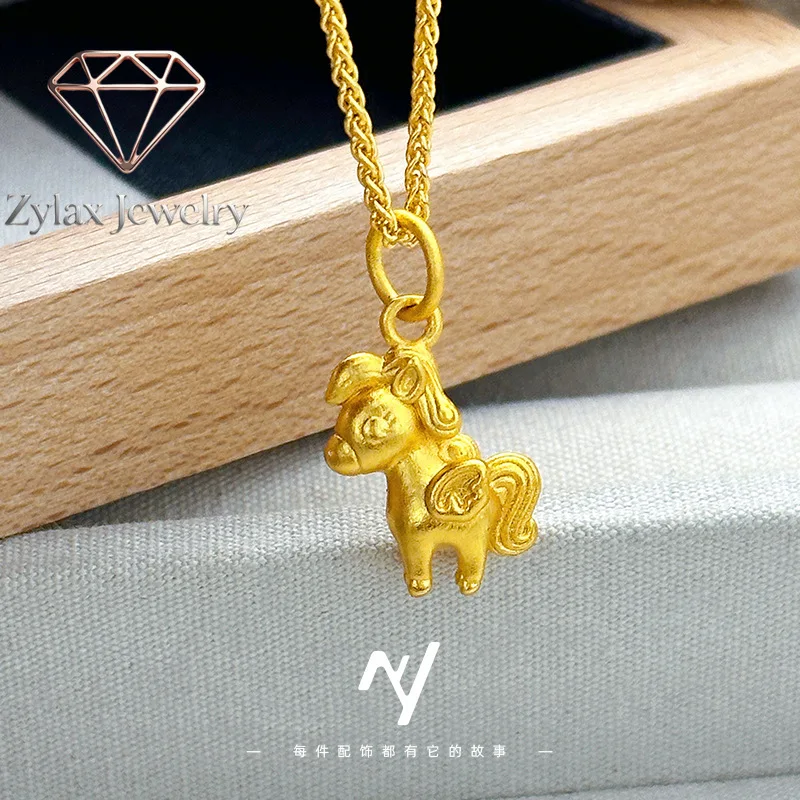 Zylax Jewelry Luxury 24K 9999 Pure Gold real gold Women's Cute Pony Pendant Zodiac Horse Pendant Necklace
Zylax Jewelry Luxury 24K 9999 Pure Gold real gold Women's Cute Pony Pendant Zodiac Horse Pendant Necklace