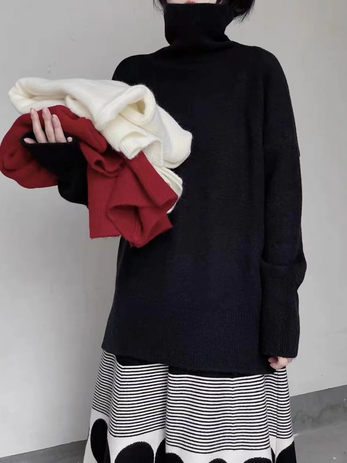 Simple Sle Pure Color High Collar Sweater Women's Inner Wear Top Match All Autumn Winter Commute Faion Mid-Length
Simple Sle Pure Color High Collar Sweater Women's Inner Wear Top Match All Autumn Winter Commute Faion Mid-Length