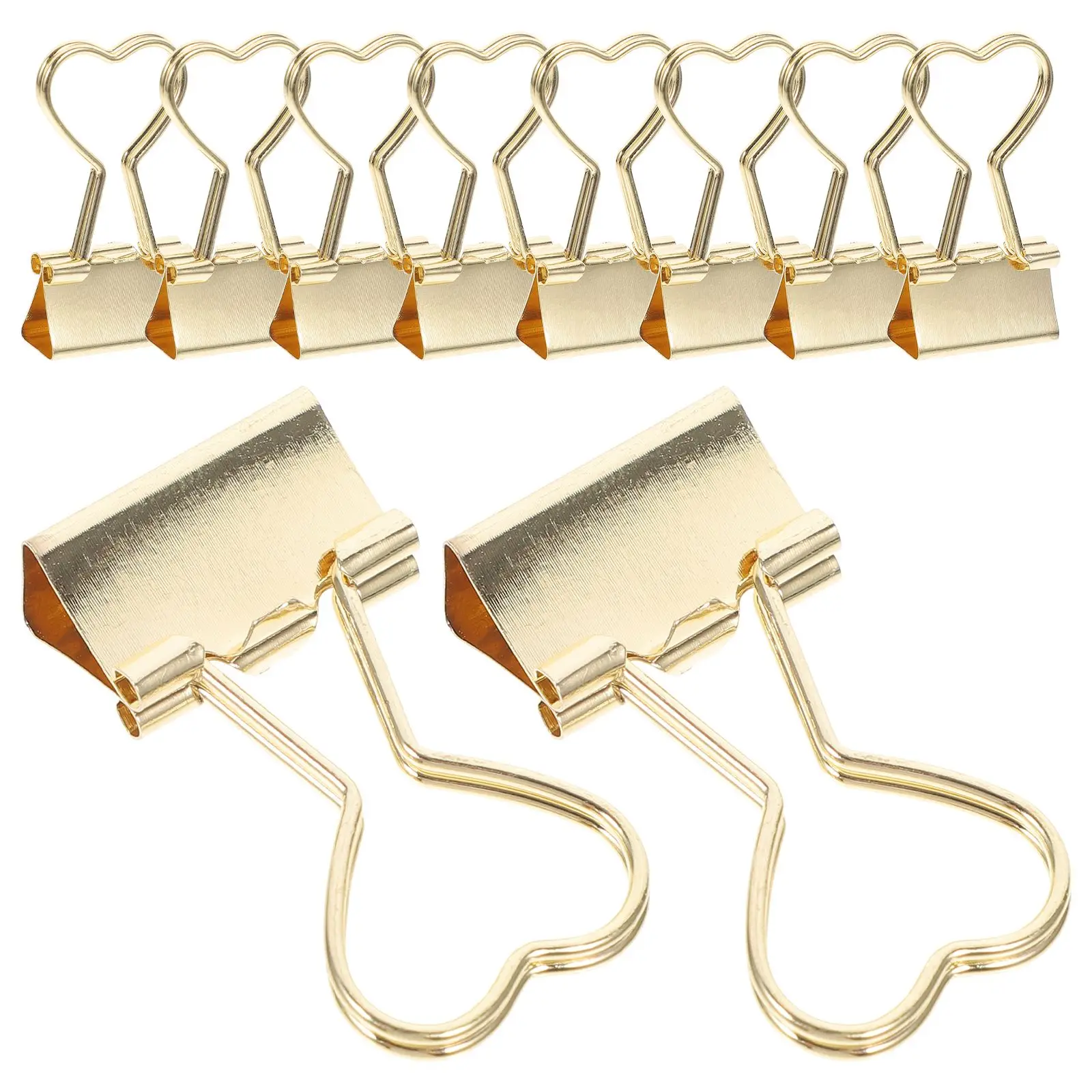 10pcs Gold Heart Shaped Long Tail Clips Metal Binder Paper Document Fixing Office Home Use Study Teaching Accessories Small File
10pcs Gold Heart Shaped Long Tail Clips Metal Binder Paper Document Fixing Office Home Use Study Teaching Accessories Small File