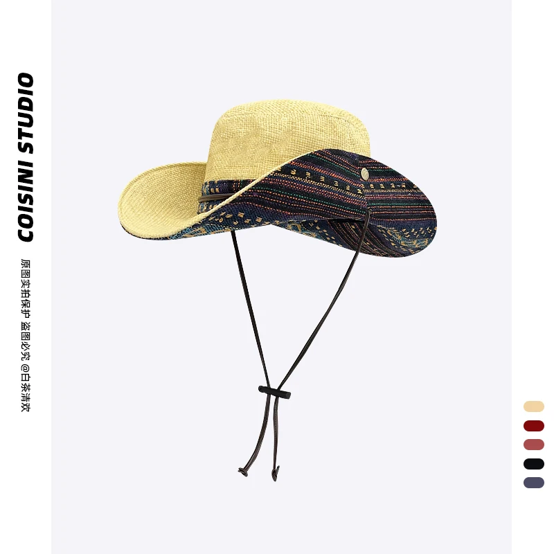 New Ethnic Style Retro Straw Weaving Western Cowboy Hat Men's and Women's Summer Outdoor Camping Shading Breathable Fishing Cap
New Ethnic Style Retro Straw Weaving Western Cowboy Hat Men's and Women's Summer Outdoor Camping Shading Breathable Fishing Cap