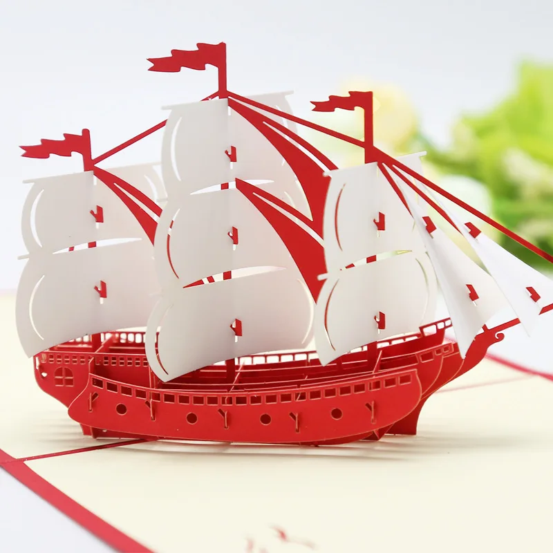 Creative 3D Sailing Ship Pop-Up Card: Smooth Sailing Wishes—Handmade Birthday Paper Cutout Card
Creative 3D Sailing Ship Pop-Up Card: Smooth Sailing Wishes—Handmade Birthday Paper Cutout Card