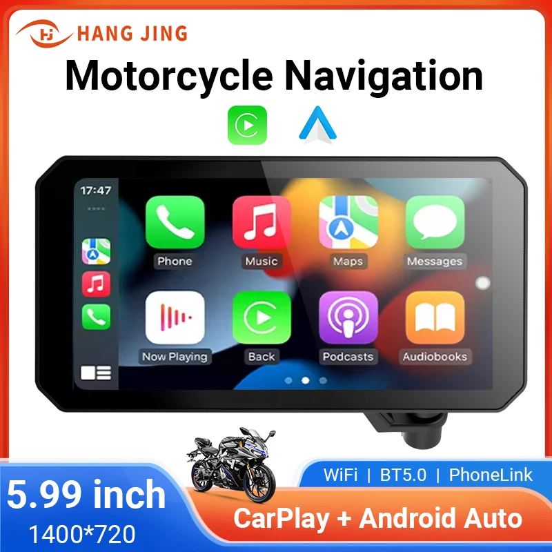 HANG JING 5.99 inch Motorcycle Navigation Wireless CarPlay Android Auto Portable Smart split screen display Highly waterproof
HANG JING 5.99 inch Motorcycle Navigation Wireless CarPlay Android Auto Portable Smart split screen display Highly waterproof
