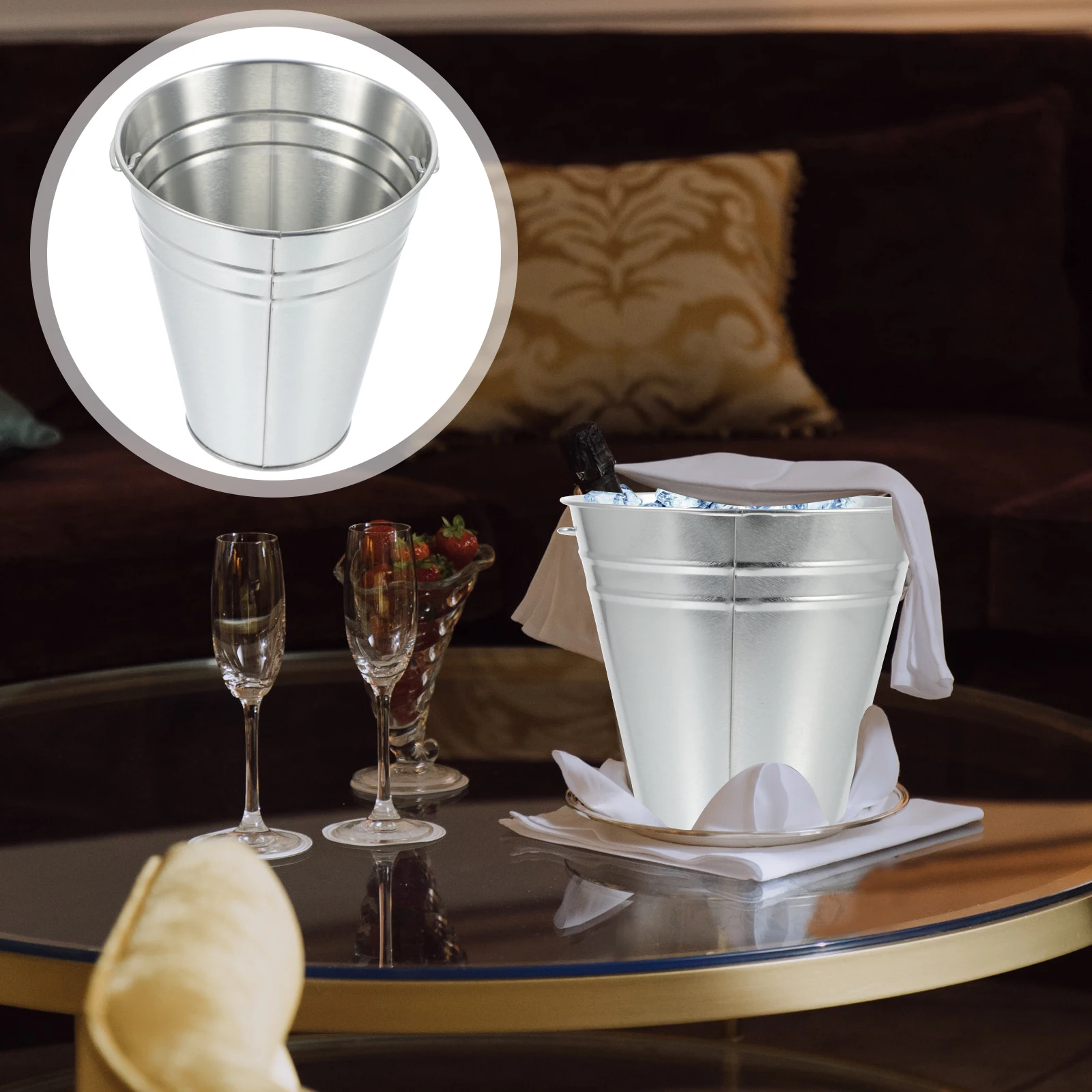 6pcs Ice Bucket Beer Barrel Holder Cube Silver Thicker Large Capacity Hotel Bar KTV Use One Piece Molding Stable Handle
6pcs Ice Bucket Beer Barrel Holder Cube Silver Thicker Large Capacity Hotel Bar KTV Use One Piece Molding Stable Handle