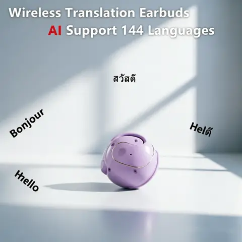 Language Translator Headphones Bluetooth-Compatible 5.0 Real Time Translation Earbuds Supports 144 Languages for Professionals