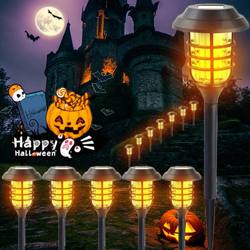 6pcs Halloween decorative atmosphere lamp, LED flickering flame solar lamps, suitable for decorating courtyards gardens villas
6pcs Halloween decorative atmosphere lamp, LED flickering flame solar lamps, suitable for decorating courtyards gardens villas