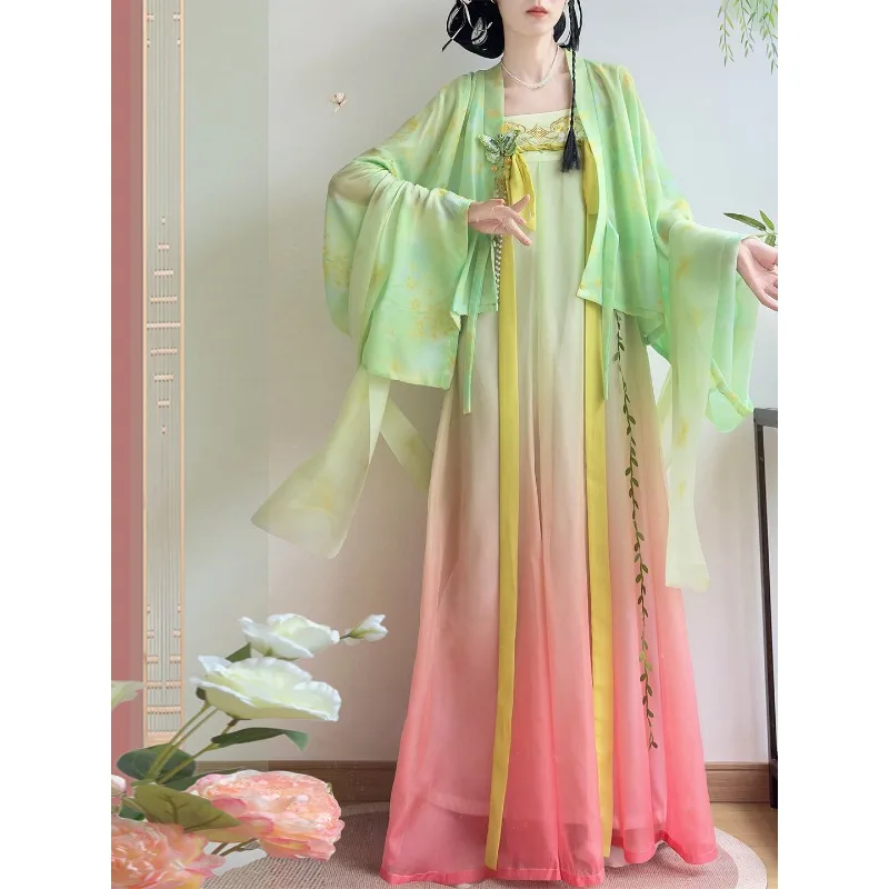 Restored Tang Hanfu Thin Chiffon Shrug & Qixiong Broken Skirt Casual Fairy Outfit
Restored Tang Hanfu Thin Chiffon Shrug & Qixiong Broken Skirt Casual Fairy Outfit