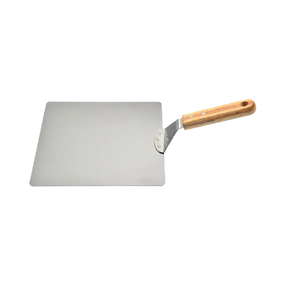Stainless Steel Pizza Shovel Square Shape Wood Handle Easy Storage Hanging Hole Suitable for Pizzas Cakes
Stainless Steel Pizza Shovel Square Shape Wood Handle Easy Storage Hanging Hole Suitable for Pizzas Cakes