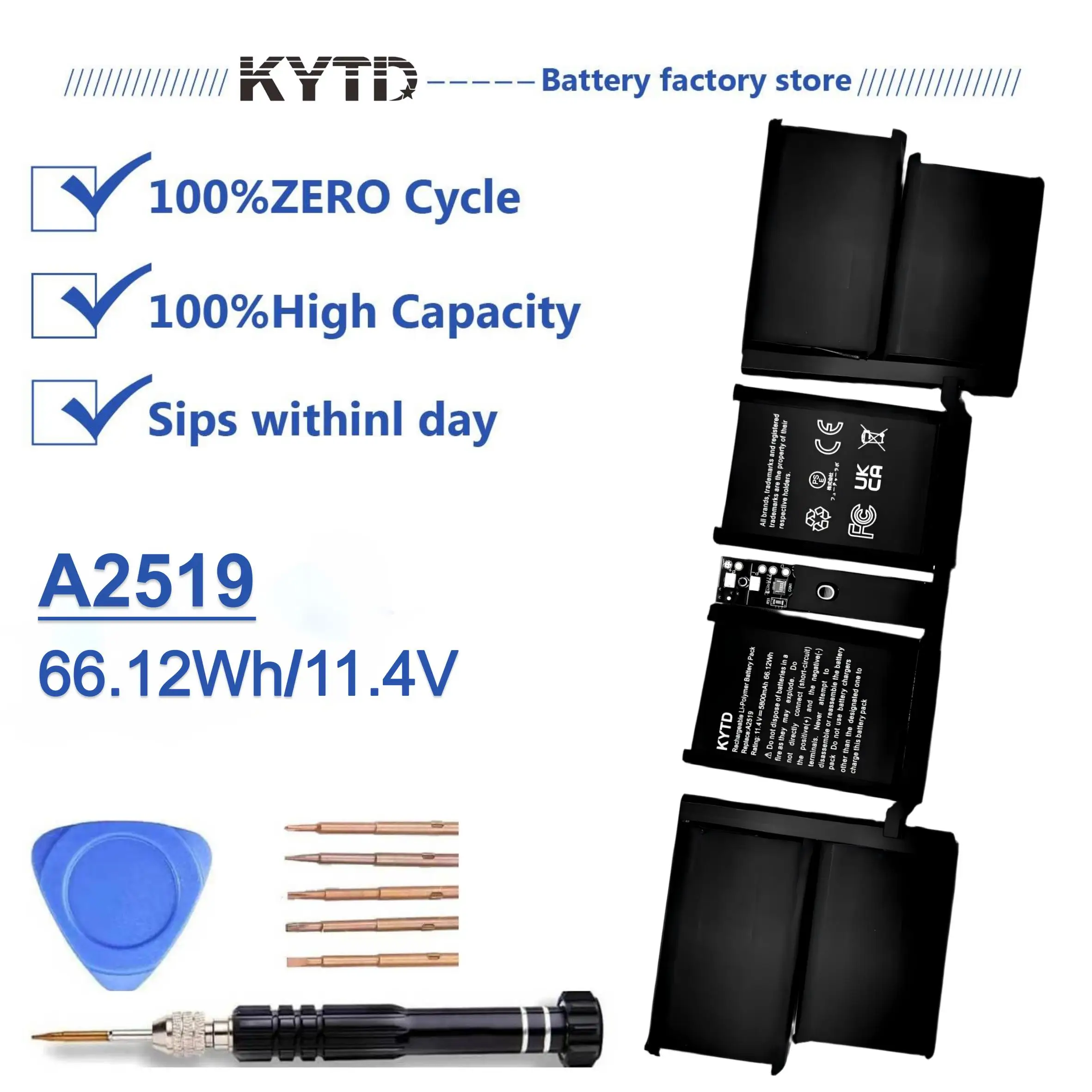 KYTD A2519 A2442 battery for MacBook Pro 14 inch(2021) EMC 3650 8102 Series(66.12Wh-11.4V)
KYTD A2519 A2442 battery for MacBook Pro 14 inch(2021) EMC 3650 8102 Series(66.12Wh-11.4V)