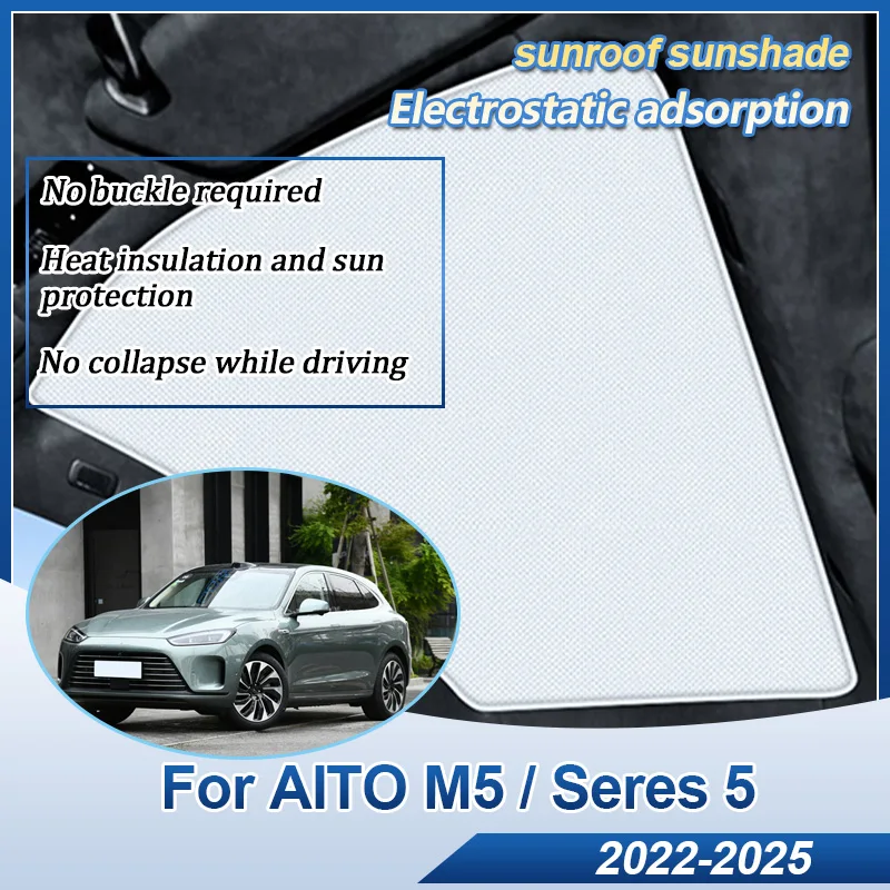 For AITO M5 Seres 5 2022~2025 2024 2023 Car Roof Sunshade Fit Electrostatic Adsorption Auto Sunroof Blind Sunshade Accessories
For AITO M5 Seres 5 2022~2025 2024 2023 Car Roof Sunshade Fit Electrostatic Adsorption Auto Sunroof Blind Sunshade Accessories