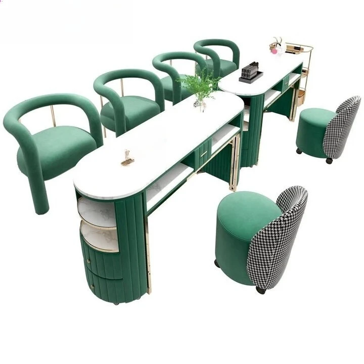 Internet celebrity marble manicure table and chair set double light luxury manicure table
Internet celebrity marble manicure table and chair set double light luxury manicure table