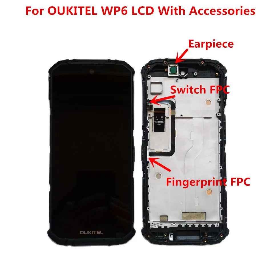 Original 6.3inch Touch Screen + 2340x1080 LCD Display With Frame Digitizer Assembly For OUKITEL WP6 Smartphone Android 9.0
Original 6.3inch Touch Screen + 2340x1080 LCD Display With Frame Digitizer Assembly For OUKITEL WP6 Smartphone Android 9.0