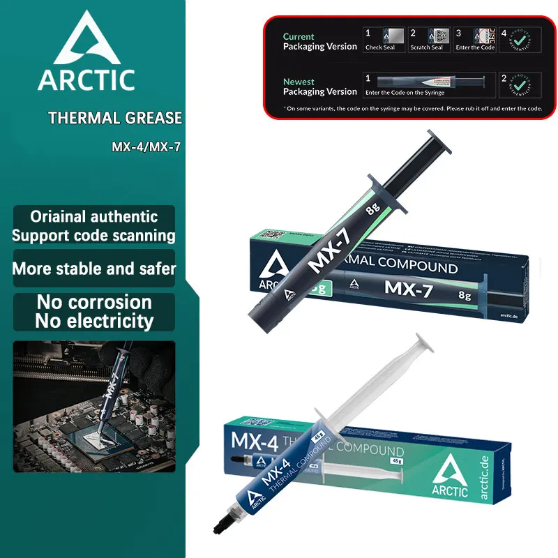 Arctic AC MX-4 MX-7 Thermal Silicone Grease Gel For Computer Desktop Laptop Notebook CPU GPU VGA Card Thermal Conductive Paste
Arctic AC MX-4 MX-7 Thermal Silicone Grease Gel For Computer Desktop Laptop Notebook CPU GPU VGA Card Thermal Conductive Paste