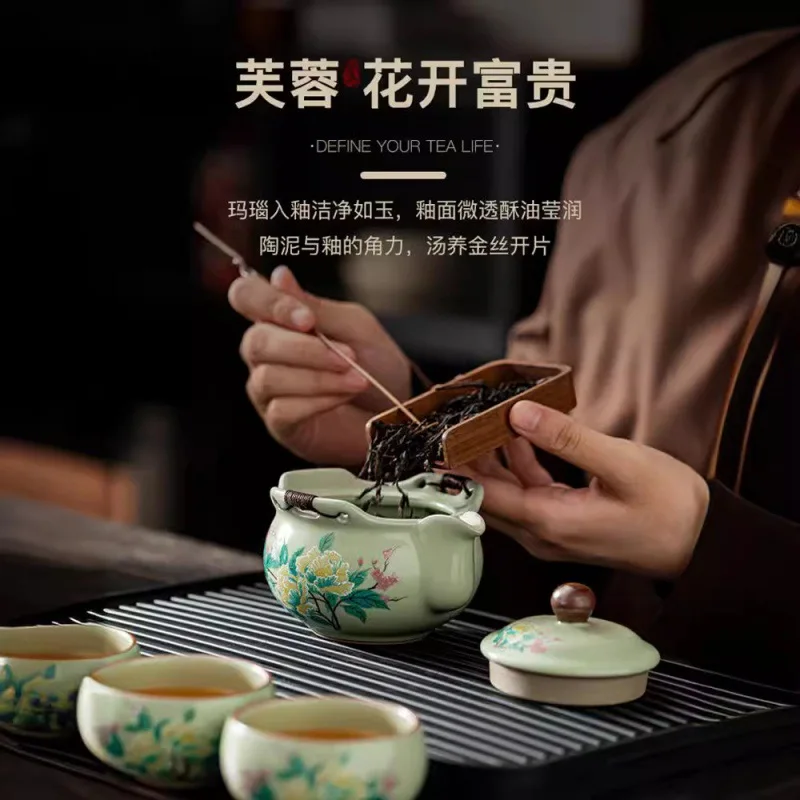 Новый горшок Ruyao с зелеными глазурованными ручками, с высоким уровнем креативного хранения, уличная портативная дорожная фоточашка, чайная чашка, чай
Новый горшок Ruyao с зелеными глазурованными ручками, с высоким уровнем креативного хранения, уличная портативная дорожная фоточашка, чайная чашка, чай