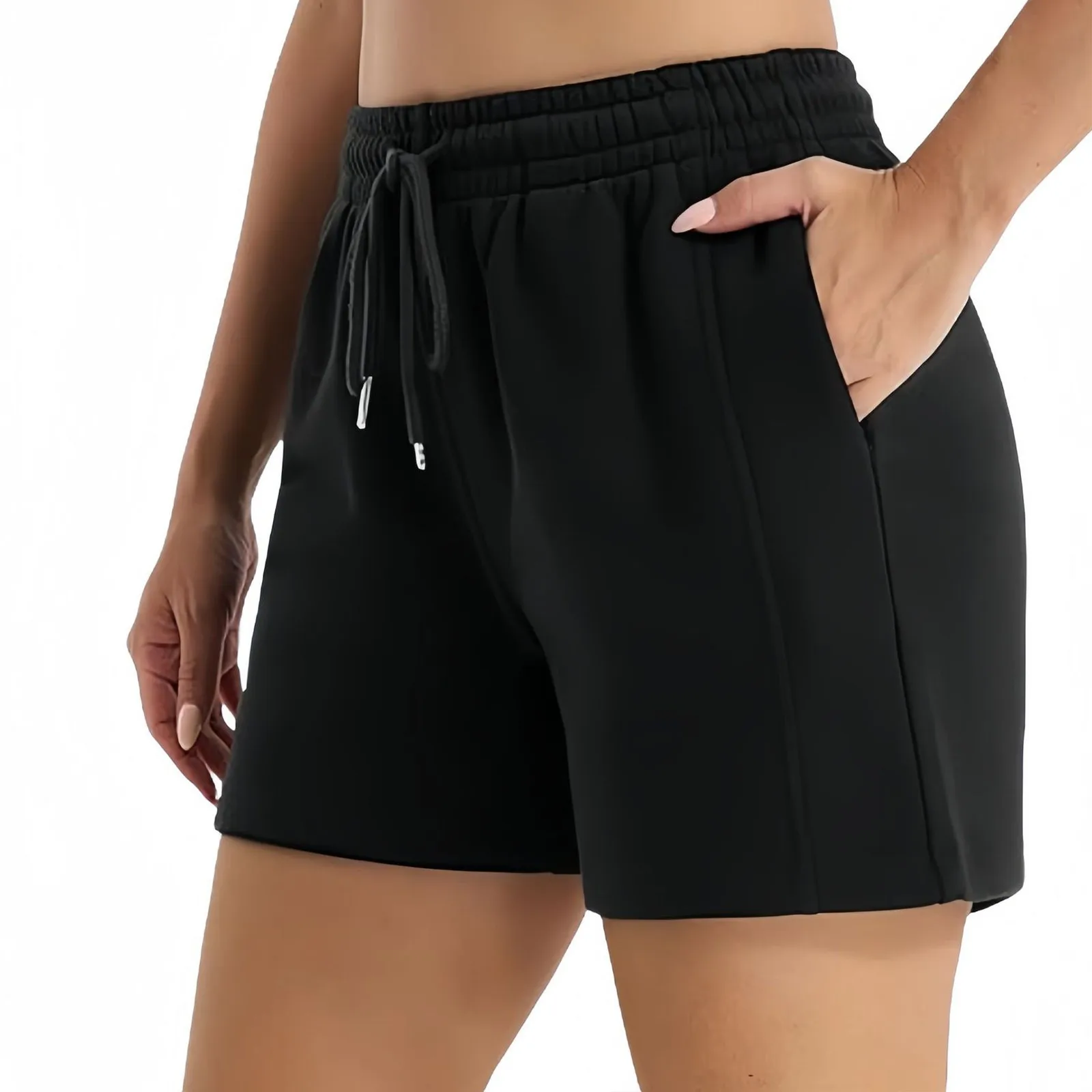 Короткие брюки для женщин, широкие свободные шорты, летние женские спортивные шорты с высокой талией и боковыми карманами на талии на шнурке
Короткие брюки для женщин, широкие свободные шорты, летние женские спортивные шорты с высокой талией и боковыми карманами на талии на шнурке