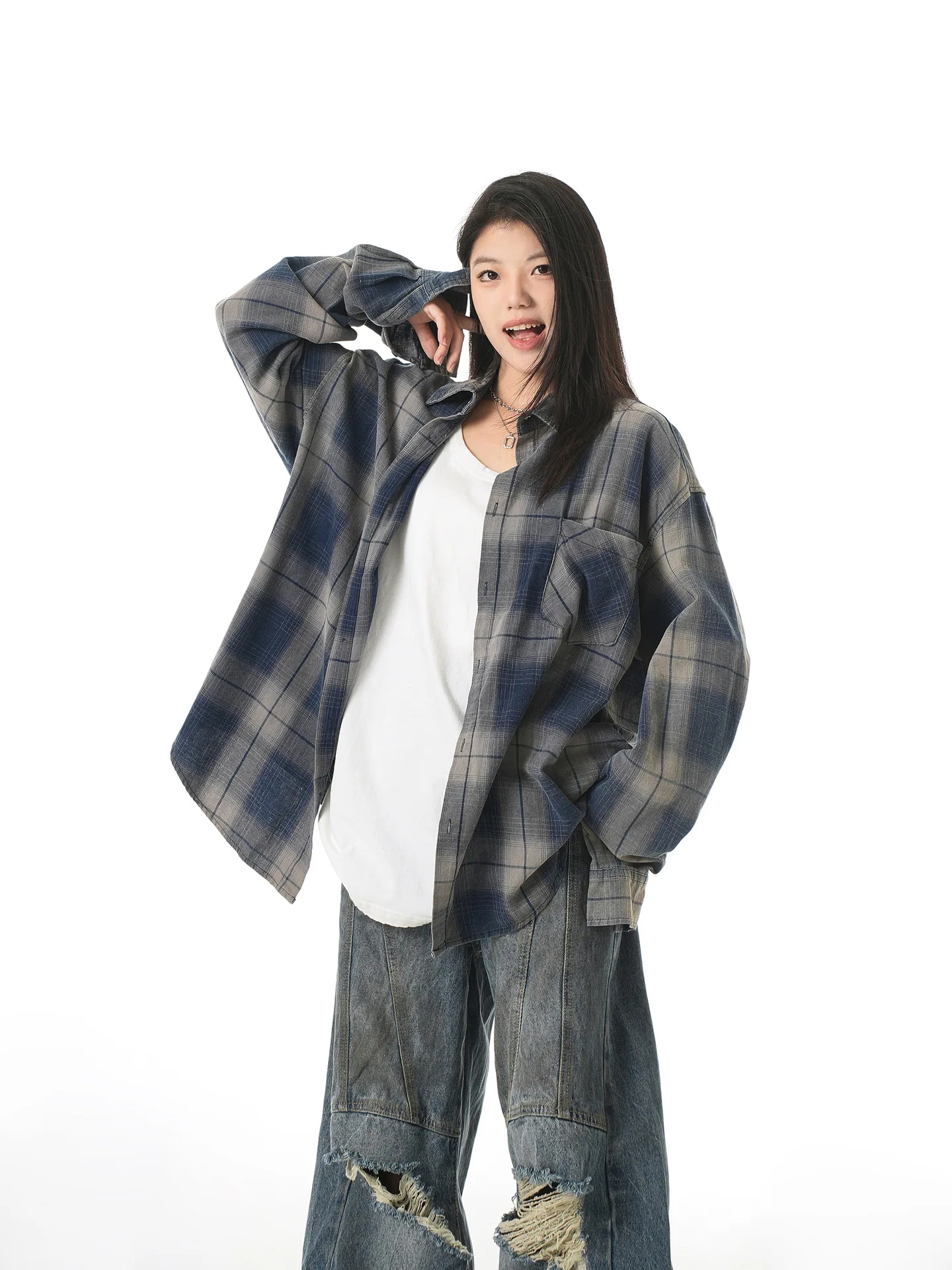 Streetwear American Plaid Shirt Women Oversize Loose Vintage Long Sleeve Blouse Hip Hop Casual Retro Harajuku Bf Pockets Tops
Streetwear American Plaid Shirt Women Oversize Loose Vintage Long Sleeve Blouse Hip Hop Casual Retro Harajuku Bf Pockets Tops