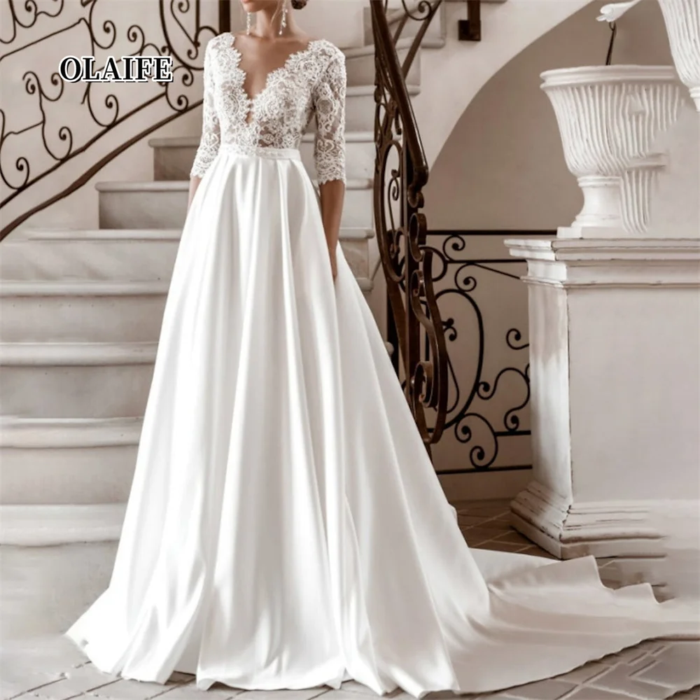 A-Line Princess V-Neck Floor-Length Lace Wedding Dress vestido de novia vestidos novias boda свадебное платье
A-Line Princess V-Neck Floor-Length Lace Wedding Dress vestido de novia vestidos novias boda свадебное платье