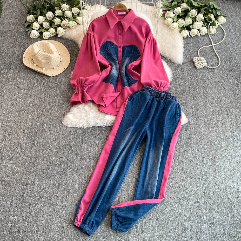 2 Piece Sets Women Denim Suit Coat Harem Pants Patchwork Single Breasted Elastic Waist Jacket Trousers 2025 Outfits Streetwear
2 Piece Sets Women Denim Suit Coat Harem Pants Patchwork Single Breasted Elastic Waist Jacket Trousers 2025 Outfits Streetwear