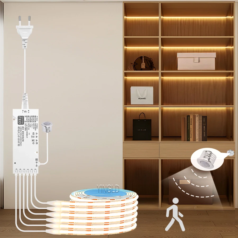 With Motion Sensor LED COB Strip Under Cabinet Collection cabinet kitchen Stairs Wardrobe Bed cabinet Side Closet Lampara Light
With Motion Sensor LED COB Strip Under Cabinet Collection cabinet kitchen Stairs Wardrobe Bed cabinet Side Closet Lampara Light