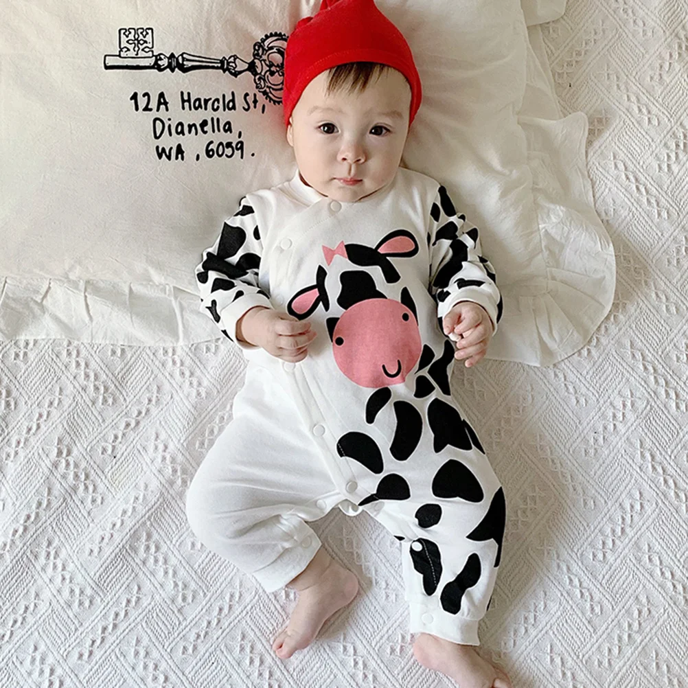 Lovely Cow Pattern Baby Jumpsuit Long Sleeve Spring Autumn Toddler Clothes Soft Cotton Breathable Infant Romper 
Lovely Cow Pattern Baby Jumpsuit Long Sleeve Spring Autumn Toddler Clothes Soft Cotton Breathable Infant Romper